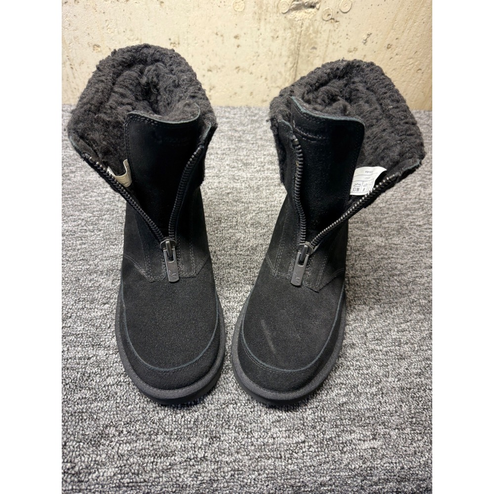 Koolaburra by UGG Black Suede Front Zip Winter Boots 1122810 Womens 8